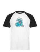 Screaming Wave Front Raglan T-Shirt White Santa Cruz