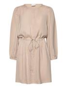 Vipricil O-Neck 7/8 Dress- Noos Beige Vila