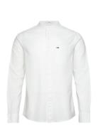 Tjm Reg Mao Linen Blend Shirt White Tommy Jeans