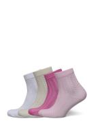 Sock High Ankle 4 P Soft Cable Pink Lindex