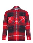 Tjm Brushed Check Overshirt Red Tommy Jeans