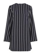 Argyle Stripe Crepe Shift Dress Black Tommy Hilfiger