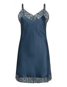 Pure Silk - Slip With Lace Blue Lady Avenue