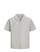 Jjaydan Seersucker Resort Shirt Ss White Jack & J S