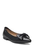 Biatracey Bow Flats Smooth Leather Black Bianco