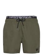 Mens Woven Boxer Khaki Emporio Armani