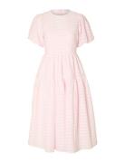 Slfrochelle 2/4 Structured Midi Dress B Pink Selected Femme