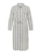 Carcaro Ls Linen Shirt Dress Wvn Grey ONLY Carmakoma