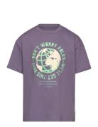 Over Printed T-Shirt Purple Tom Tailor