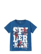 Nmmmakan Spiderman Ss Top Mar Blue Name It