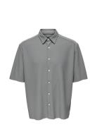 Onsboyy Life Rlx Recy Pleated Ss Shirt Grey ONLY & SONS