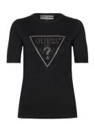 Kayla Logo Rn Ss Swtr Black GUESS Jeans