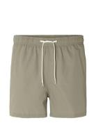 Slhcooper-Seersucker Swimshorts Green Selected Homme