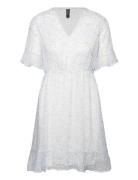 Vmsmilla 2/4 Short Dress Wvn Ga White Vero Moda