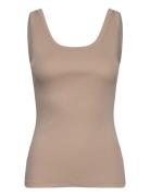 Slim Ribbed Tank Top Beige GANT