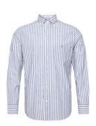 Reg Cotton Linen Stripe Shirt Blue GANT
