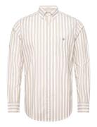 Reg Wide Poplin Stripe Shirt Beige GANT