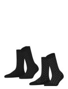 Fine Dot 2-Pack Sustainable With Pattern Black Esprit Socks