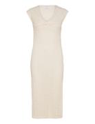 Visolira V-Neck Cap Sleeve Dress Cream Vila