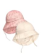 Summer Hat W. String 2-Pack Patterned En Fant