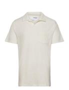 Slhrelax-Terry Ss Resort Polo Ex Cream Selected Homme