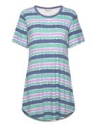 Bamboo Short-Sleeve Nightdress Blue Lady Avenue