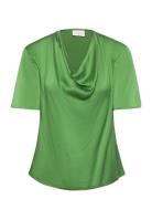 D6Keswick Silk Drapey Top Green Dante6