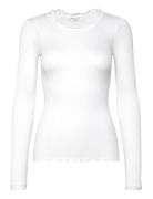 Rwbabette Ls Regular Lace T-Shirt White Rosemunde