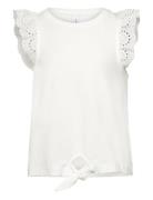 Vmpanna Lace Knot Ss Top Jrs Girl White Vero Moda Girl