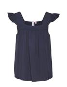 Vmrusk Ss Top Wvn Girl Navy Vero Moda Girl