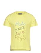 T-Shirt W. Print -S/S, Cotton Yellow Color Kids
