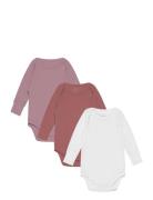 3 Pack Rib Jersey Long Sleeve Body Pink Copenhagen Colors