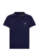 Custom Slim Fit Terry Polo Shirt Navy Polo Ralph Lauren