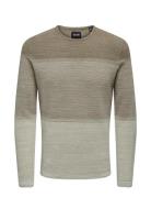 Onspanter Reg 12 Struc Crew Knit Noos Beige ONLY & SONS