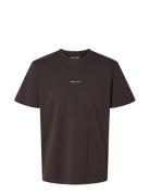 Slhaspen Print Ss O-Neck Tee Noos Brown Selected Homme