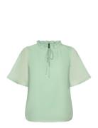 Vmemilie Ss Top Wvn Ce Green Vero Moda