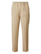 Slh190-Reg Tapered Leroy Pleat Pant Noos Beige Selected Homme