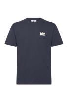 Ace Letter T-Shirt Gots Navy Double A By Wood Wood