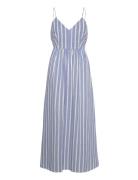 Cut-Out Back Striped Dress Blue Mango