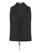 Sleeveless Blouse With Bows Black Mango