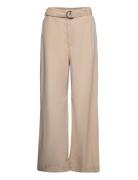 Flowy Wideleg Trousers With Belt Beige Mango