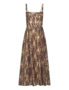 Lilah Corset Midi Dress Brown Bardot