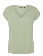 Vmfilli Ss V-Neck Tee Ga Noos Green Vero Moda