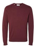 Slhberg Crew Neck Noos Burgundy Selected Homme