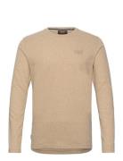 Essential Logo Long Sleeve Top Beige Superdry