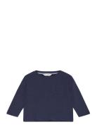 Long Sleeve Cotton T-Shirt Navy Mango