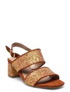 Sandals - Block Heels Gold ANGULUS