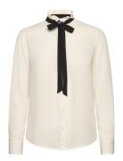 Classic Fit Georgette Tie-Neck Shirt Cream Lauren Ralph Lauren