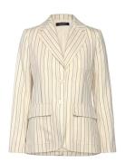 Striped Cotton-Blend Blazer Cream Lauren Ralph Lauren