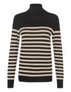 Kalizza Striped Roll Neck Black Kaffe